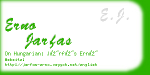 erno jarfas business card